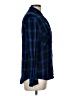 Express 100% Rayon Plaid Blue Long Sleeve Button-Down Shirt Size M - photo 4