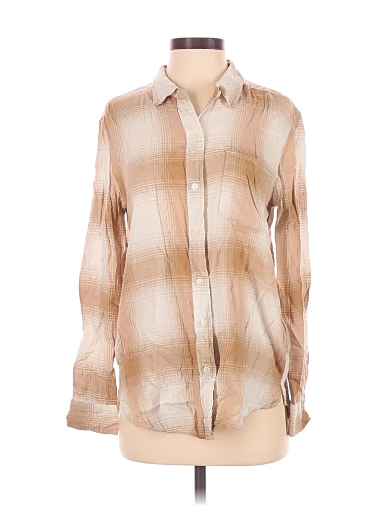 Pre-owned Gap Long Sleeve Button Down Shirt In Tan