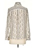 Banana Republic 100% Polyester Animal Print Ivory Long Sleeve Blouse Size XS - photo 2