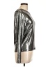 Ann Taylor LOFT Metallic Silver Long Sleeve Top Size L - photo 4