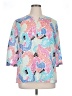 Talbots 100% Cotton Print Blue 3/4 Sleeve Blouse Size XL Petite - photo 1