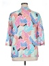 Talbots 100% Cotton Print Blue 3/4 Sleeve Blouse Size XL Petite - photo 2