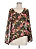 Lily White Black Long Sleeve Blouse Size L - photo 1