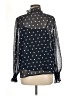 Ann Taylor LOFT 100% Polyester Polka Dots Black Long Sleeve Blouse Size M - photo 2