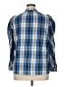 J.Crew 100% Cotton Plaid Checkered-gingham Blue 3/4 Sleeve Blouse Size XL - photo 2