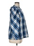 J.Crew 100% Cotton Plaid Checkered-gingham Blue 3/4 Sleeve Blouse Size XL - photo 4