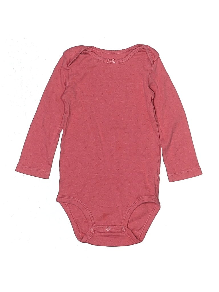 Pre-owned Carter's Kids' Long Sleeve Onesie In Burgundy