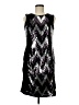 NW Nightway 100% Polyester Chevron-herringbone Silver Cocktail Dress Size 6 - photo 1