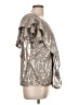 Karen Millen 100% Polyester Metallic Silver 3/4 Sleeve Top Size 12 - photo 4