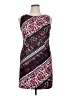 Connected Apparel Graphic Burgundy Cocktail Dress Size 14 Petite - photo 1
