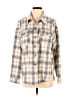 LA Hearts 100% Polyester Plaid Tan 3/4 Sleeve Blouse Size XS - photo 1
