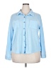 Martha Stewart Color Block Blue Long Sleeve Blouse Size XXL - photo 1