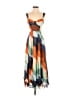 Hutch 100% Polyester Color Block Orange Casual Dress Size 0 - photo 1