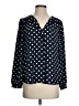 J.Crew 100% Polyester Polka Dots Blue Long Sleeve Blouse Size S - photo 1