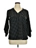Adrienne Vittadini Polka Dots Black 3/4 Sleeve Blouse Size XL - photo 1