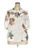 Unbranded Floral Ivory 3/4 Sleeve Blouse Size 3X (estimated) - photo 1