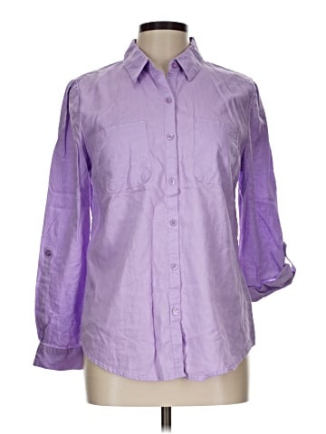 New York & Company 3/4 Sleeve Button-Down Shirt (view 1)