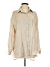 Shein 100% Polyester Metallic Tan 3/4 Sleeve Blouse Size 4 - photo 1