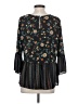 Chenault 100% Polyester Black 3/4 Sleeve Blouse Size S - photo 2