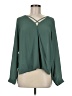 Belle + Sky 100% Polyester Green Long Sleeve Blouse Size M - photo 1