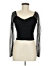 SELF E Black Long Sleeve Top Size M - photo 1