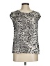 Joie Animal Print Tan Silver Short Sleeve Top Size M - photo 1