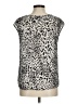 Joie Animal Print Tan Silver Short Sleeve Top Size M - photo 2