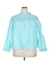 J.Crew 100% Cotton Blue 3/4 Sleeve Blouse Size 3X - photo 1