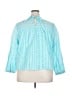 J.Crew 100% Cotton Blue 3/4 Sleeve Blouse Size 3X - photo 2