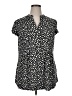 Cocomo Polka Dots Black Short Sleeve Blouse Size 1X - photo 1