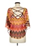 Love, Fire 100% Polyester Orange Short Sleeve Blouse Size M - photo 2