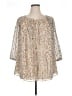 Daniel Rainn 100% Polyester Silver 3/4 Sleeve Blouse Size 1X - photo 1
