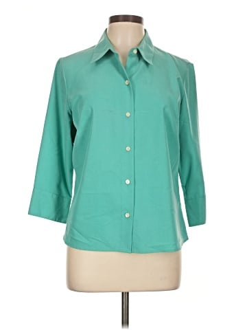 Liz Claiborne 3/4 Sleeve Button-Down Shirt (view 1)