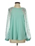 White Birch Teal Long Sleeve Blouse Size S - photo 1