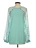 White Birch Teal Long Sleeve Blouse Size S - photo 2