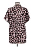 CAbi 100% Polyester Floral Black Short Sleeve Blouse Size M - photo 2