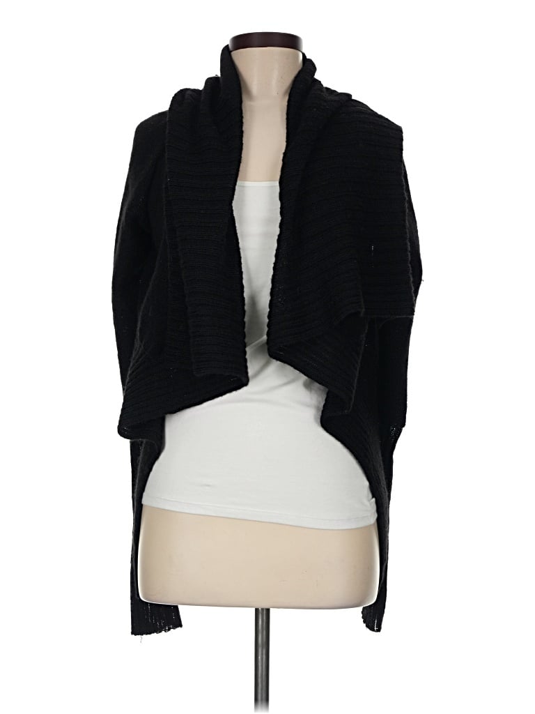 Pre-owned Bcbgmaxazria Wool Cardigan Sweater In Black