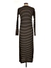 Peruvian Connection Stripes Brown Black Casual Dress Size L (estimated) - photo 2