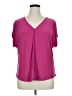 Bar III Pink Short Sleeve Blouse Size XL - photo 1