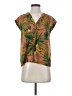 Maison d' Amelie 100% Polyester Tropical Orange Short Sleeve Blouse Size XS - photo 1