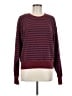 Evereve Stripes Burgundy Pullover Sweater Size M - photo 1