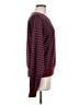 Evereve Stripes Burgundy Pullover Sweater Size M - photo 4