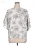 Bobeau Floral Silver Short Sleeve Blouse Size XL - photo 1
