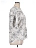 Bobeau Floral Silver Short Sleeve Blouse Size XL - photo 4