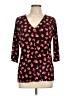 MICHAEL Michael Kors Hearts Black 3/4 Sleeve Blouse Size L - photo 1