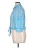 Self Esteem 100% Polyester Checkered-gingham Blue 3/4 Sleeve Blouse Size XL - photo 5