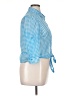 Self Esteem 100% Polyester Checkered-gingham Blue 3/4 Sleeve Blouse Size XL - photo 4