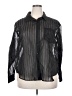 Maurices 100% Polyester Stripes Black Long Sleeve Blouse Size XXL - photo 1