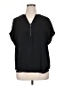 Maurices 100% Polyester Black Short Sleeve Blouse Size 0X - photo 1