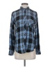 Rails 100% Rayon Plaid Blue Long Sleeve Button-Down Shirt Size XS - photo 1
